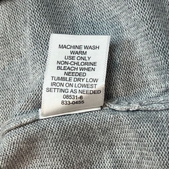 Worthington Cardigan Womens Large Gray Long Rib Open Front Pockets Soft Sweater - Picture 11 of 11